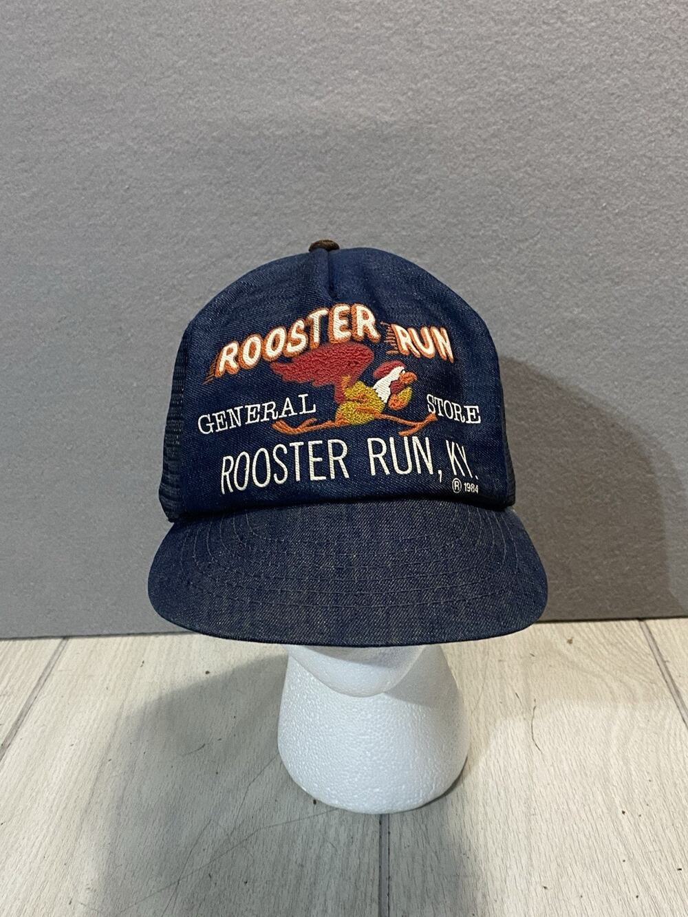VTG Rooster Run KY Trucker Hat Mesh Snapback General Store Promo Cap USA Made